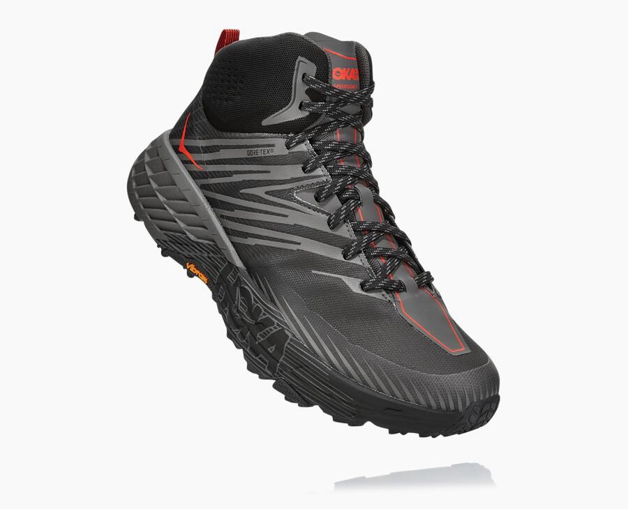 Tenis Trail Hoka One One Masculino Pretas - Speedgoat Mid Gore-Tex 2 - 065-RBWAVK